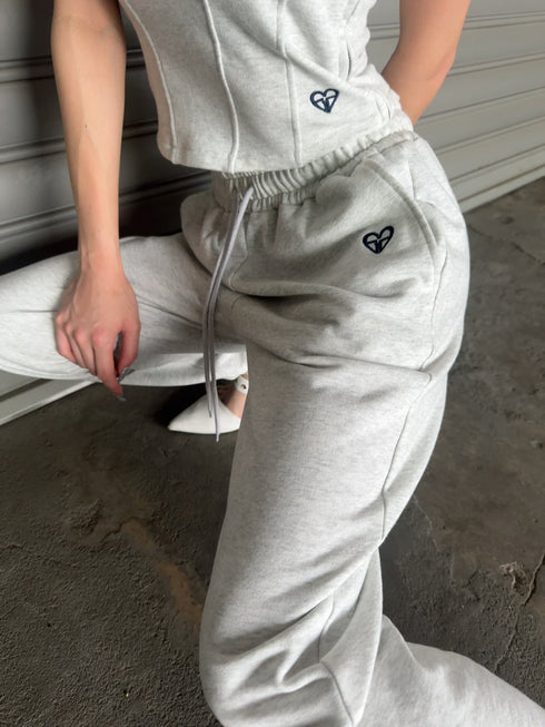 ハートロゴ裏毛パンツ