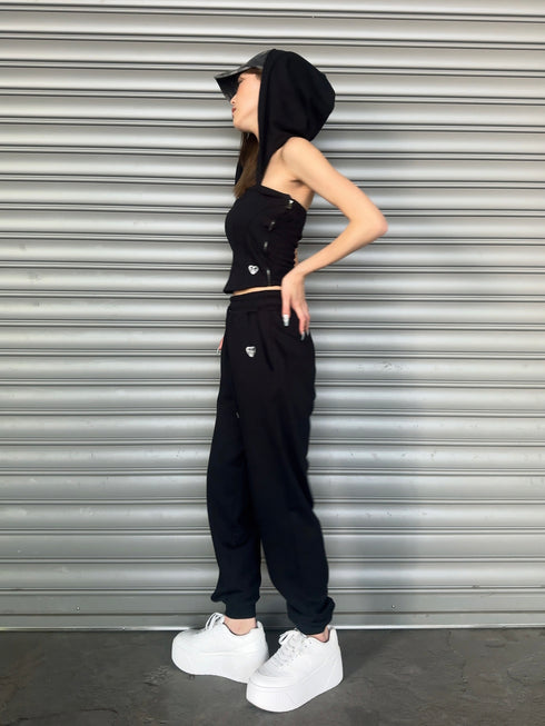 ハートロゴ裏毛パンツ