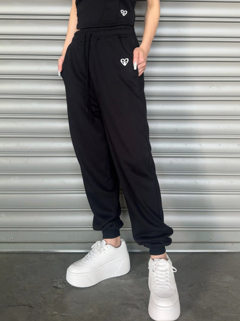 ハートロゴ裏毛パンツ