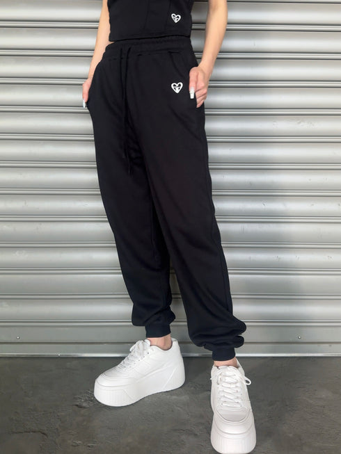 ハートロゴ裏毛パンツ