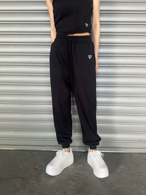 ハートロゴ裏毛パンツ