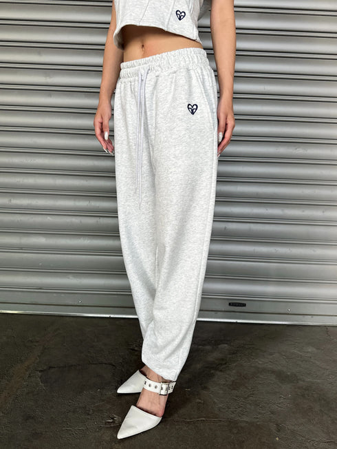 ハートロゴ裏毛パンツ