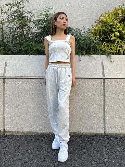 ハートロゴ裏毛パンツ