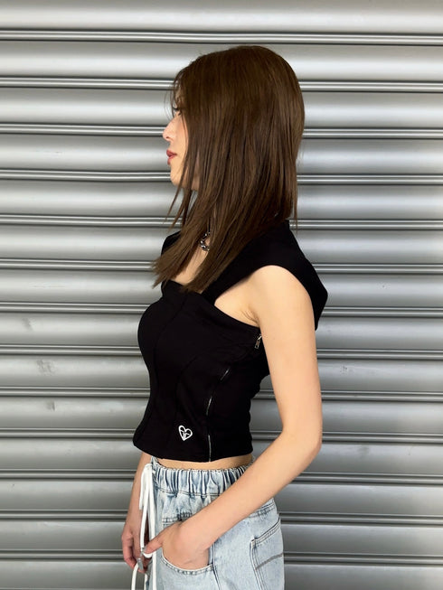 ハートロゴ裏毛ベアトップス