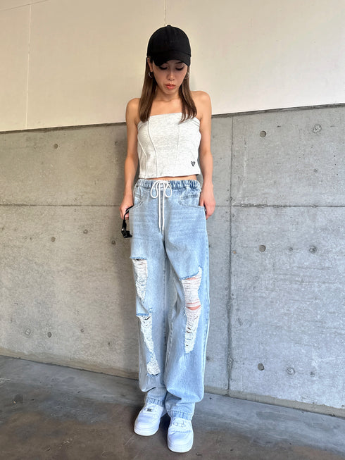 ハートロゴ裏毛ベアトップス