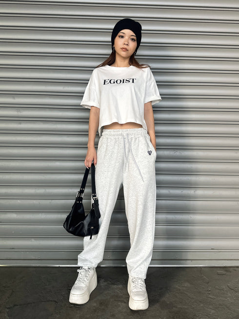 ハートロゴ裏毛パンツ