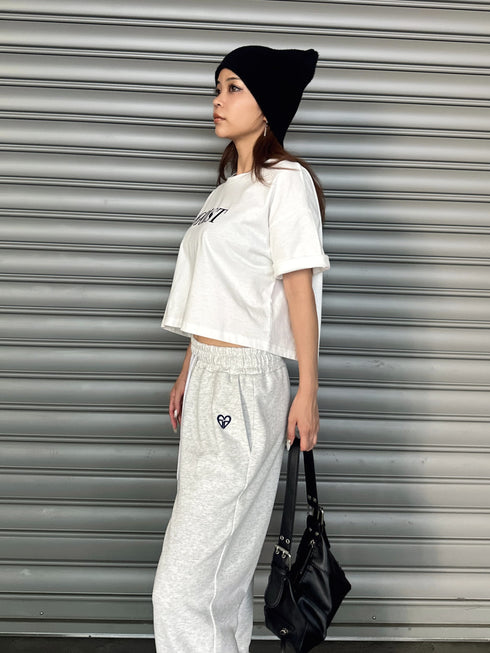 ハートロゴ裏毛パンツ