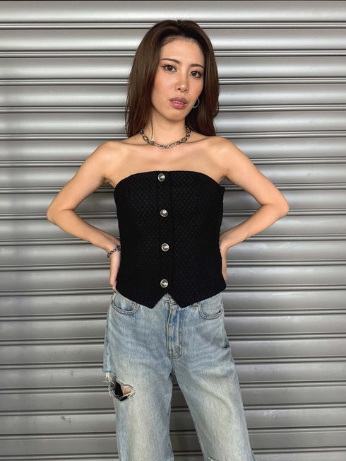 ツイードビスチェ