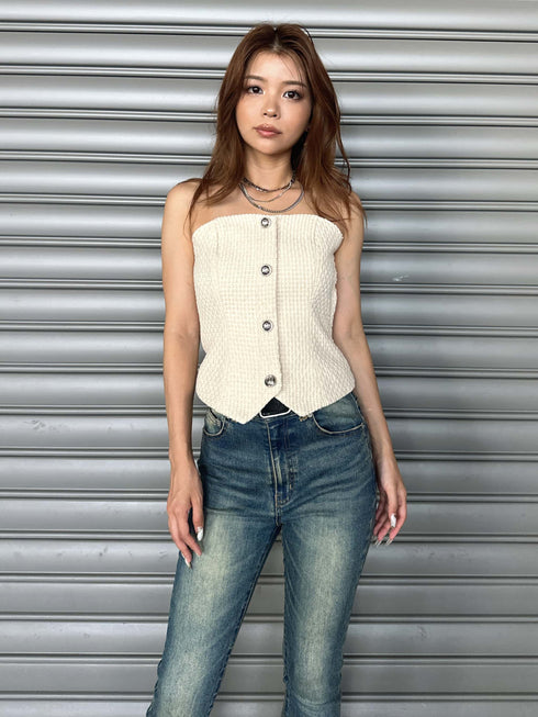 ツイードビスチェ