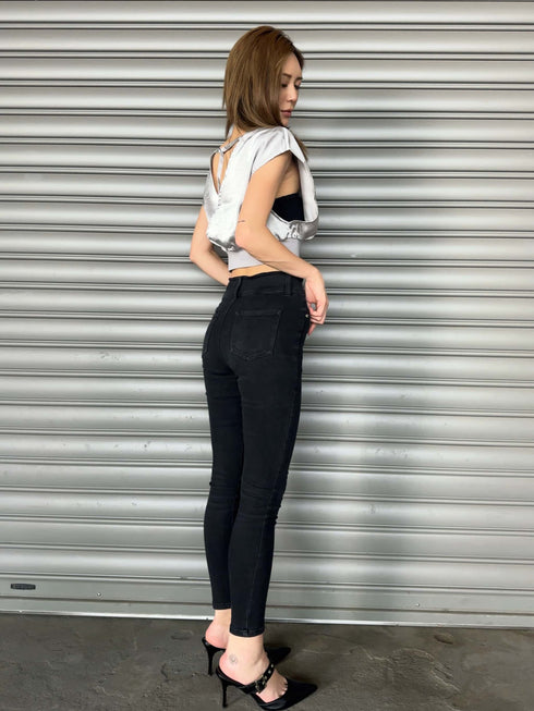 サテンカシュクールトップス