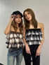 チェック柄ベアトップス