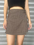 ラップデザインチェックタイトミニスカート