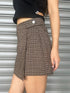 ラップデザインチェックタイトミニスカート