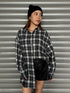 ウォームチェック柄オーバーシャツ