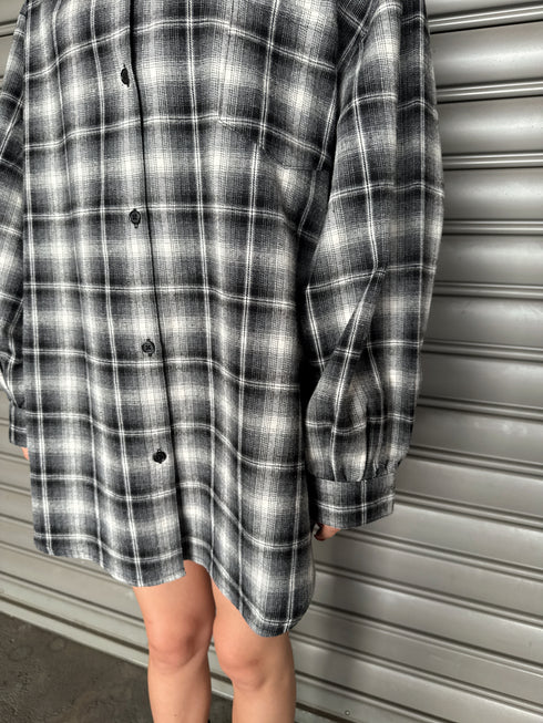 ウォームチェック柄オーバーシャツ