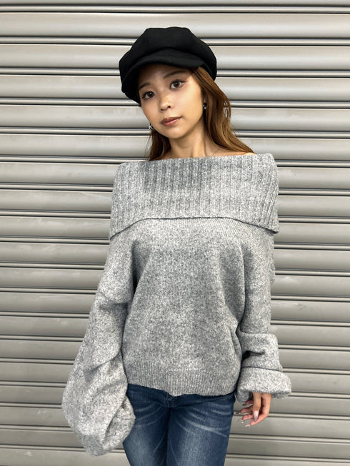 ボリュームオフショルニットトップスⅡ