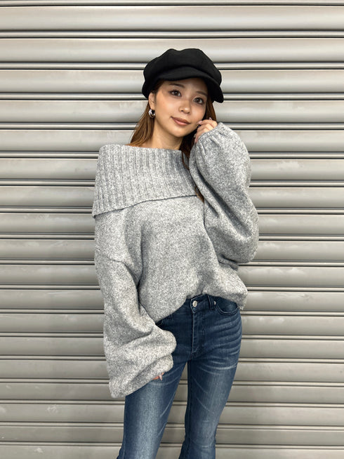 ボリュームオフショルニットトップスⅡ