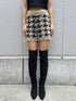 千鳥柄シャギーニットショートパンツ