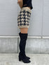 千鳥柄シャギーニットショートパンツ