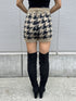 千鳥柄シャギーニットショートパンツ