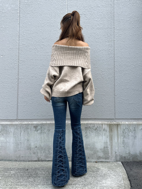 ボリュームオフショルニットトップスⅡ