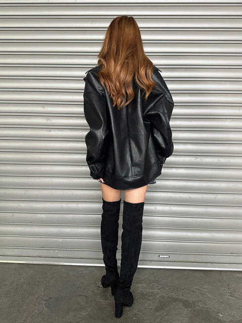 Backタックライダースジャケット