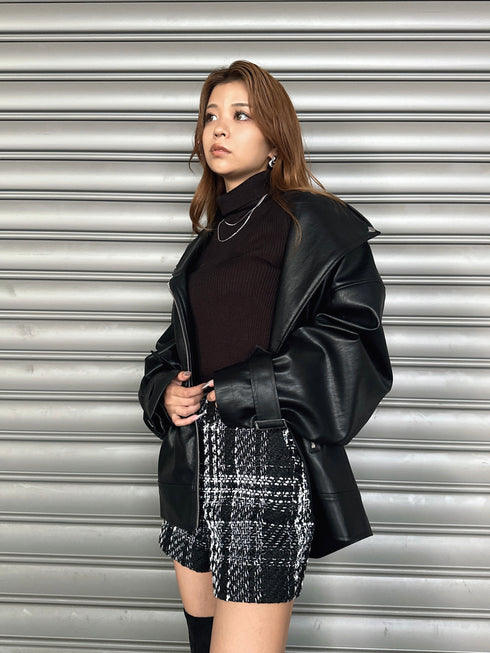 Backタックライダースジャケット