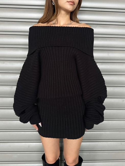 2WAYニットミニワンピース