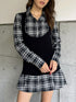 チェックシャツニットベストSET
