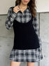 チェックシャツニットベストSET