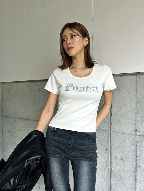 ラインストーンロゴTシャツ