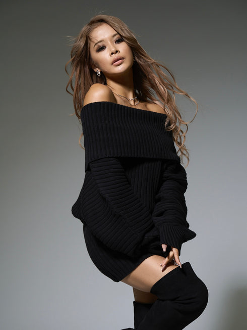 2WAYニットミニワンピース