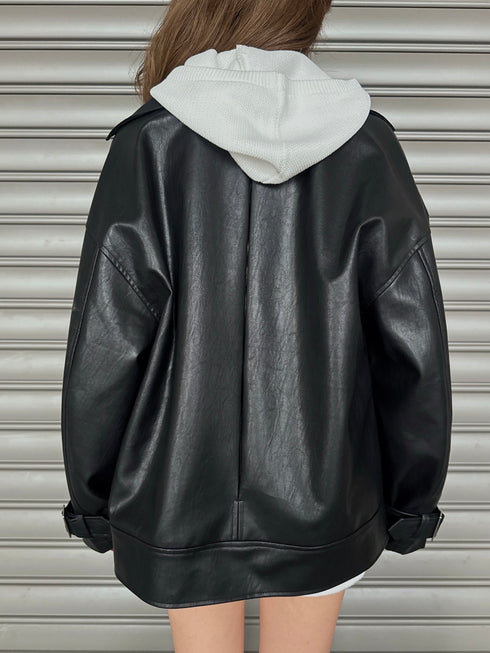 Backタックライダースジャケット