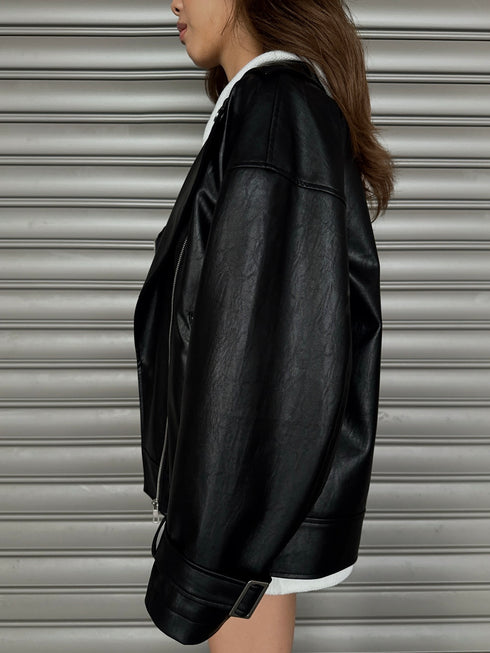 Backタックライダースジャケット