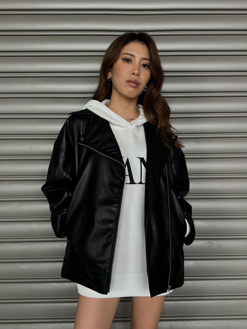 Backタックライダースジャケット