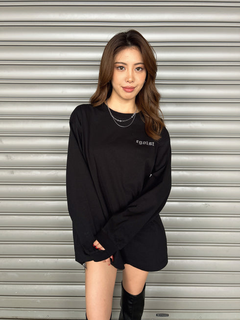 ラインストーンロゴユニセックスロンT