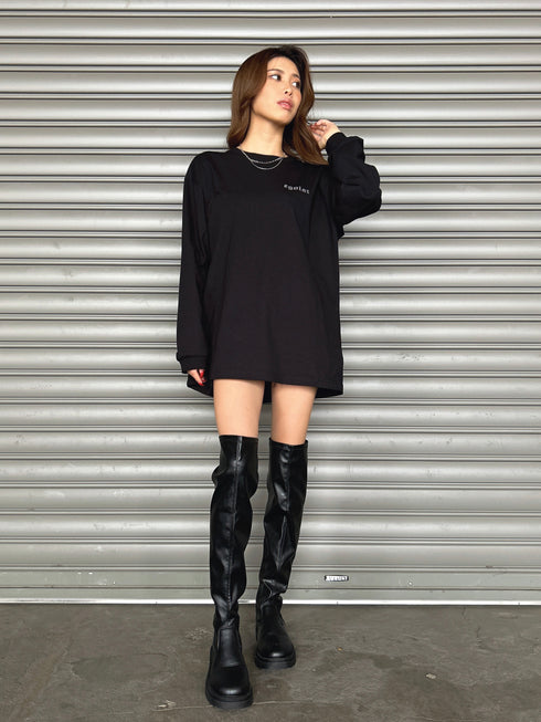 ラインストーンロゴユニセックスロンT