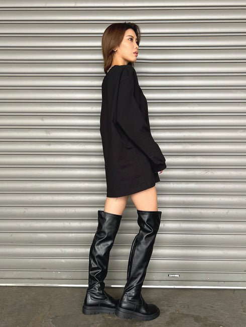 ラインストーンロゴユニセックスロンT