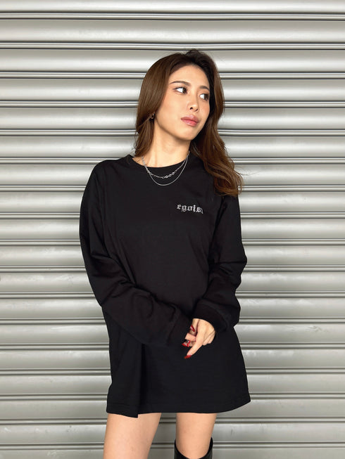 ラインストーンロゴユニセックスロンT