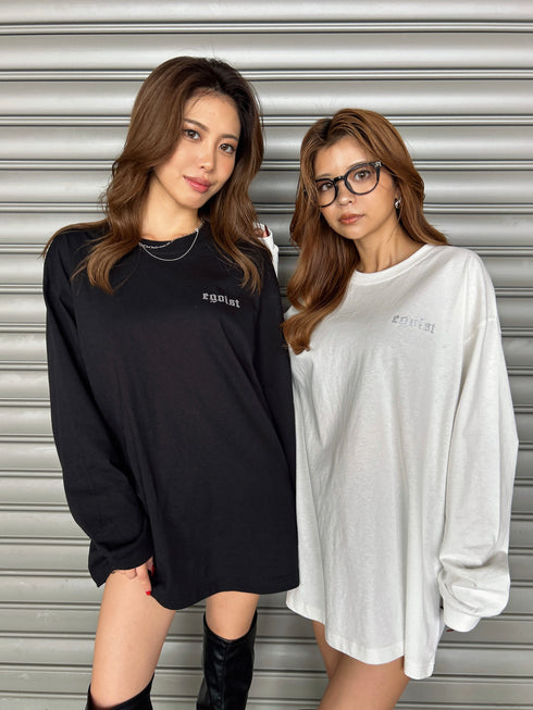 ラインストーンロゴユニセックスロンT