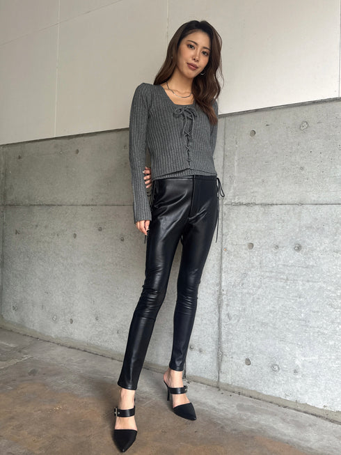 キャミ付レースUPニットトップス