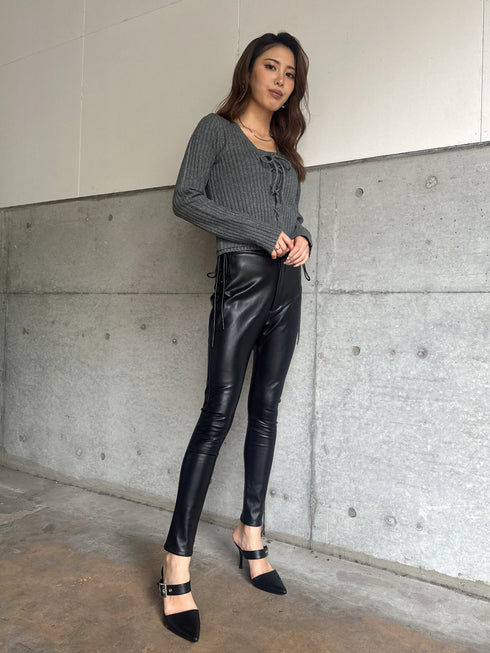 キャミ付レースUPニットトップス