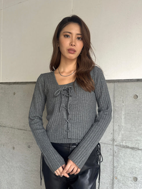 キャミ付レースUPニットトップス