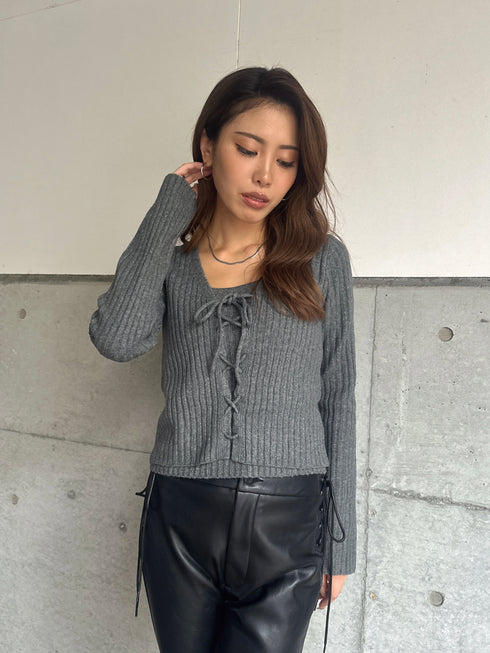 キャミ付レースUPニットトップス