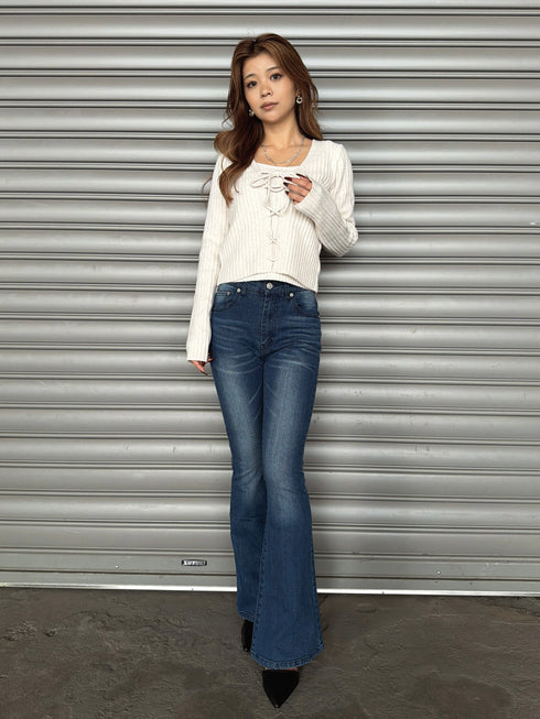 キャミ付レースUPニットトップス