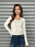 キャミ付レースUPニットトップス