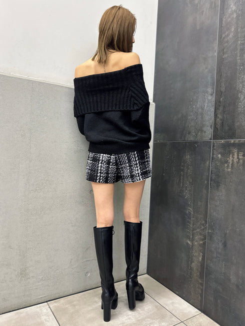 フェイクレザーレースアップロングブーツ