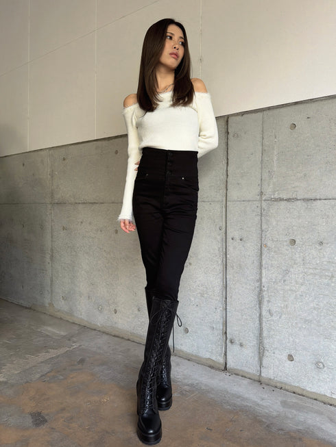 Backクロスハイウエストスキニーパンツ