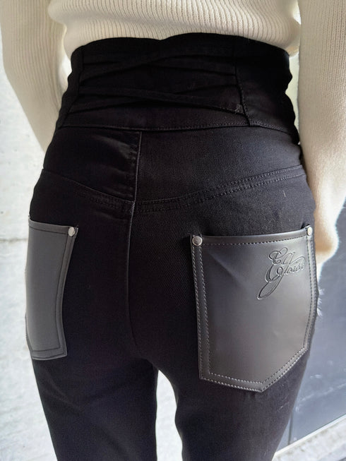 Backクロスハイウエストスキニーパンツ