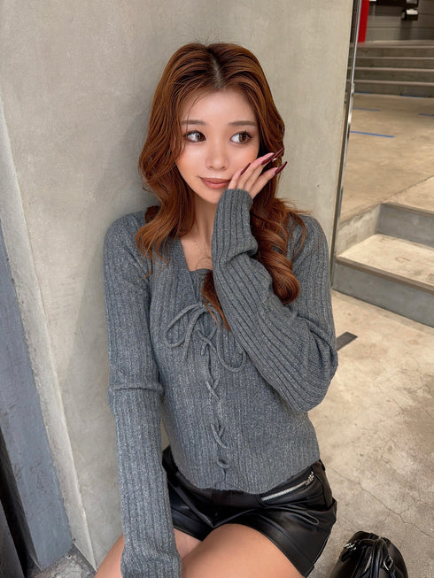 キャミ付レースUPニットトップス